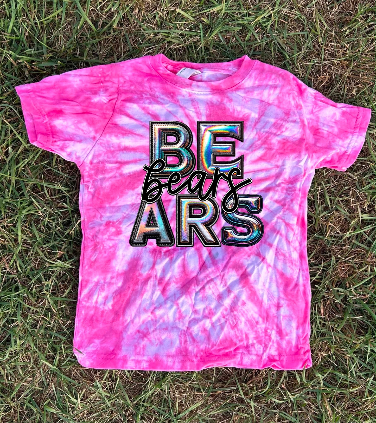 Pink Out Dyed Holographic Team Top