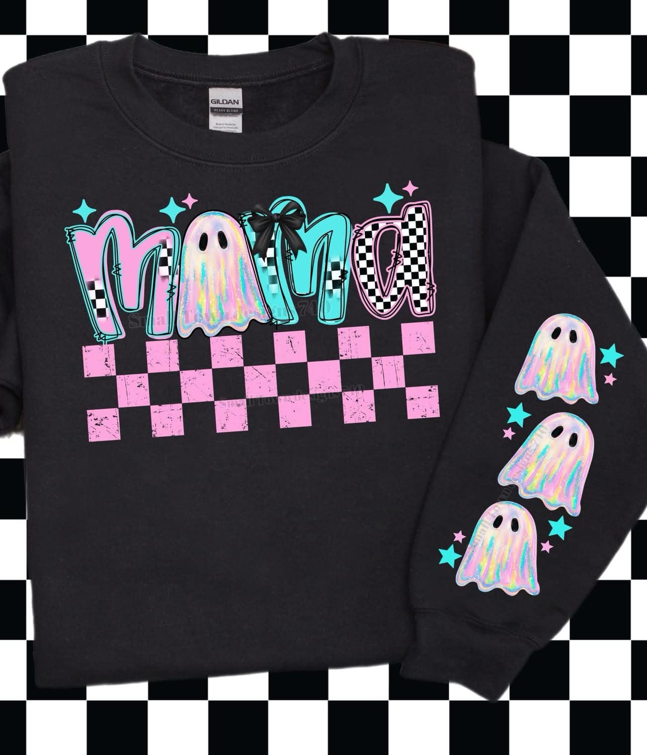 DTF Print Faux Holo Name Ghost
