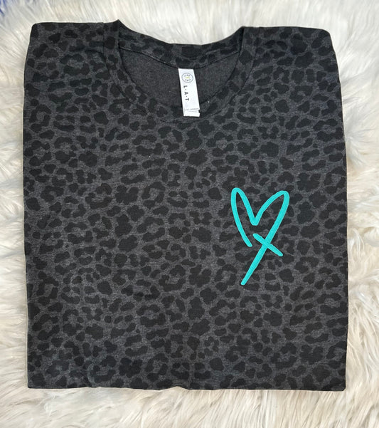 WS Completed Heart With Cross Puff Printed Top