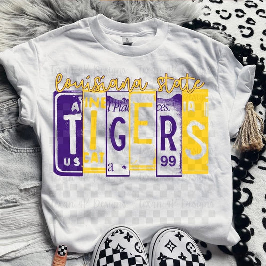 Louis@na T!ger$ License Plate Top