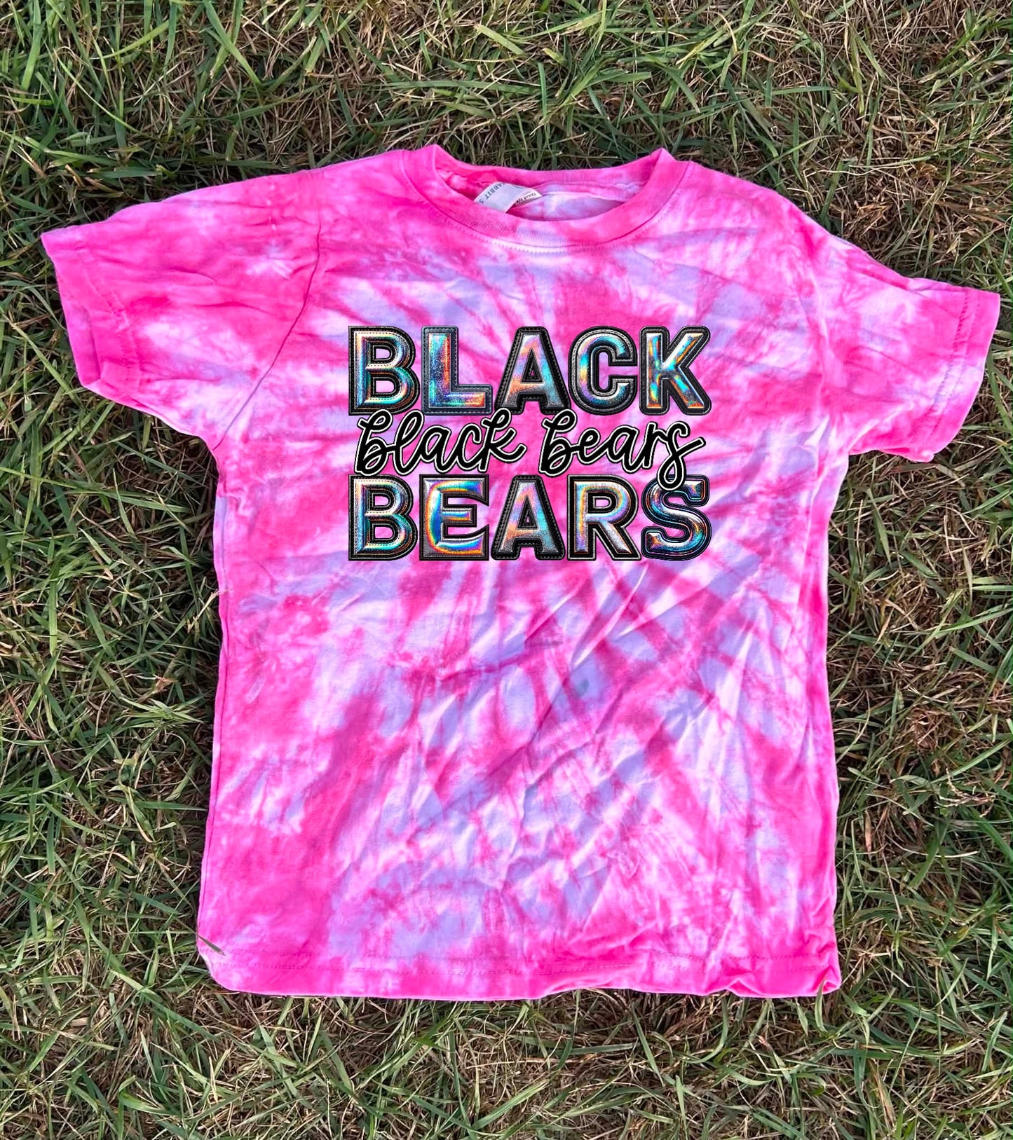 Pink Out Dyed Holographic Team Top