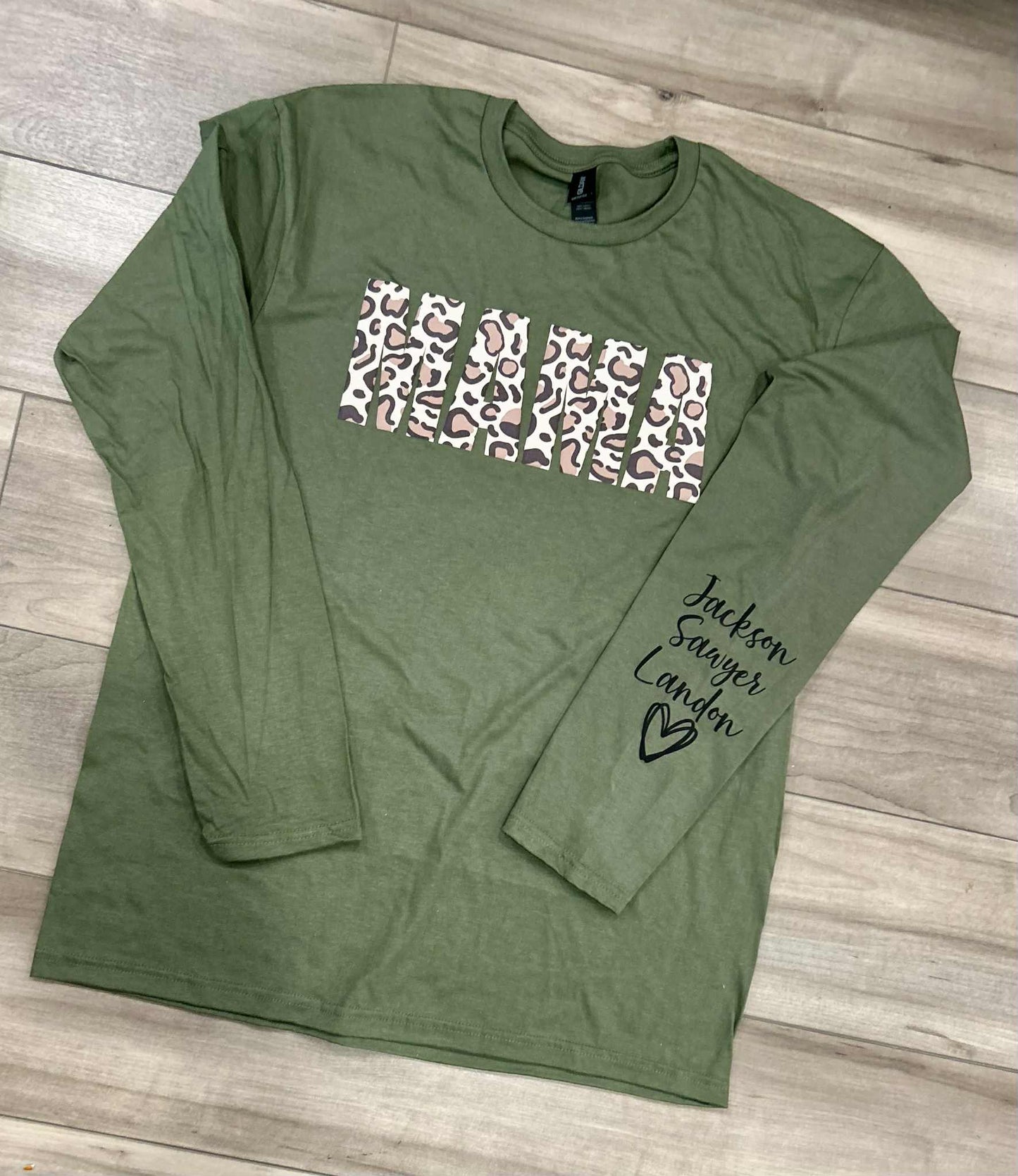 Leopard Puff Printed Top With or Without Names