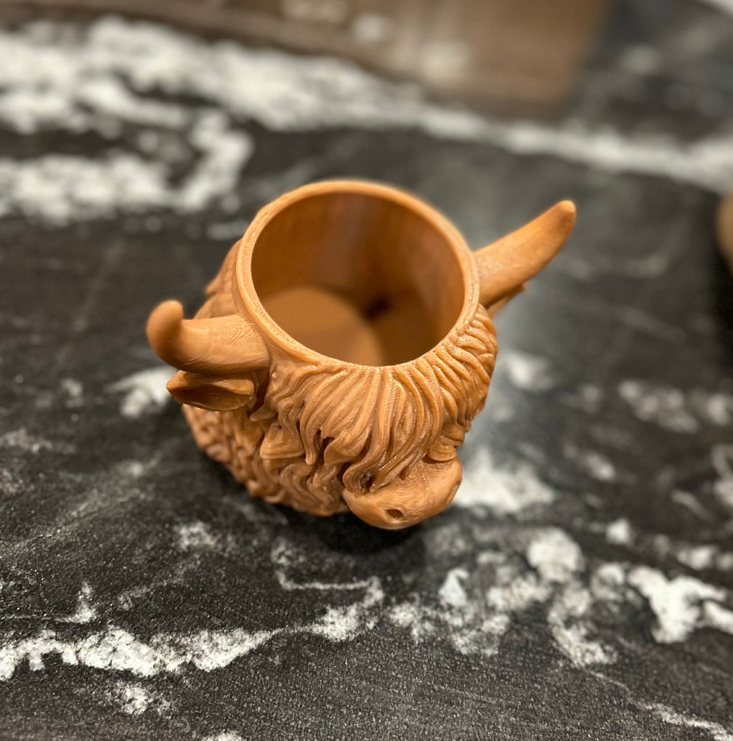 3D Printed Highland Cow Mini Planter