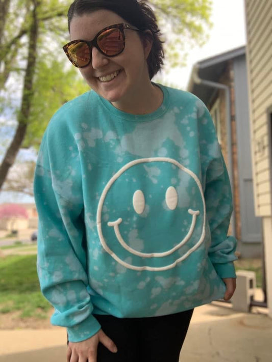 WS Completed Happy Smile Puff Print Sweatshirt in