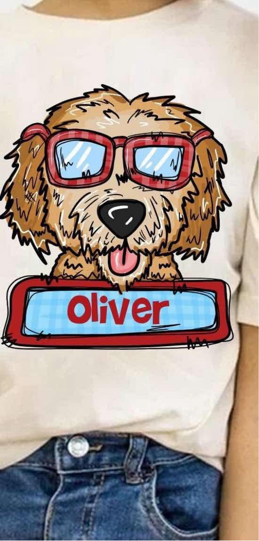 DTF Print - Custom Name Boy Dog Valentine