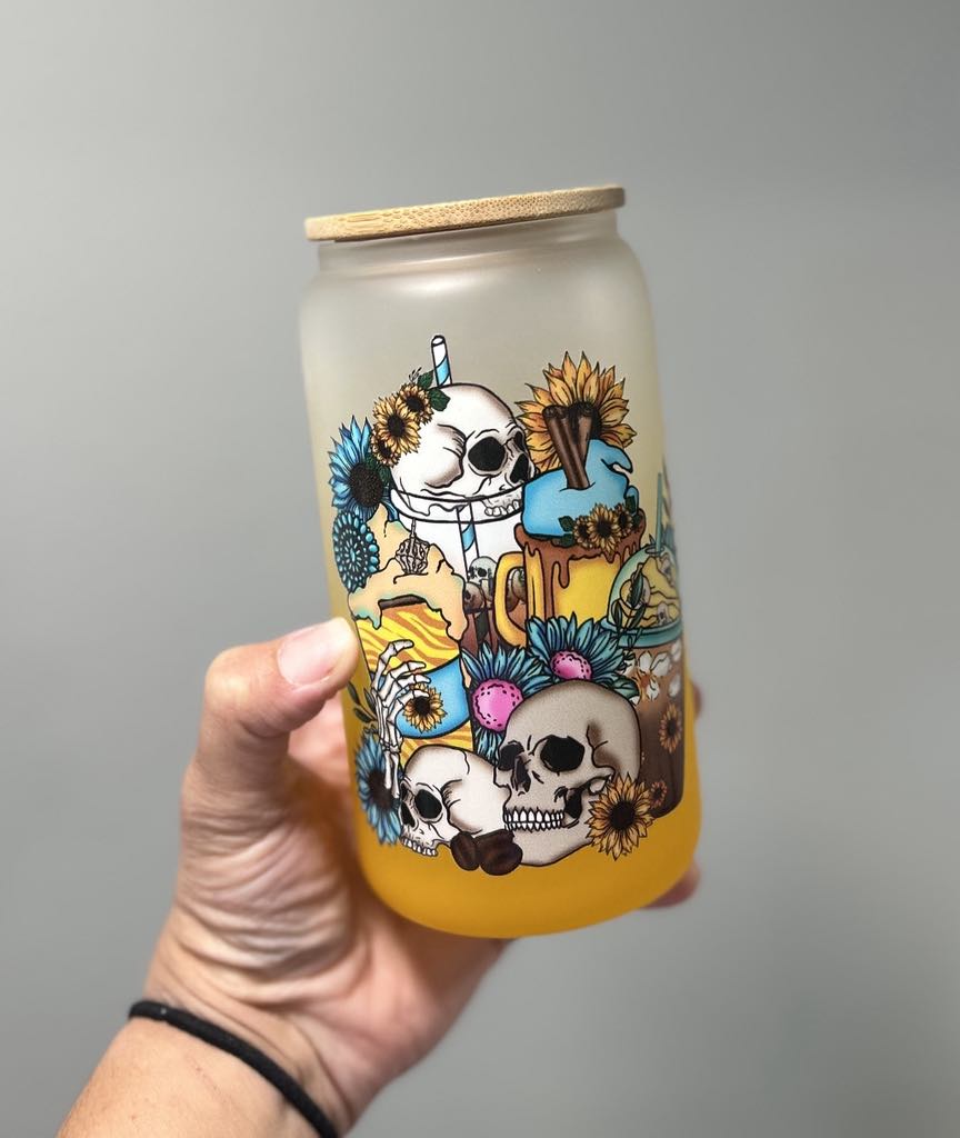 RTS Fueled by Iced Coffee and Anxiety Ombre Glass Can