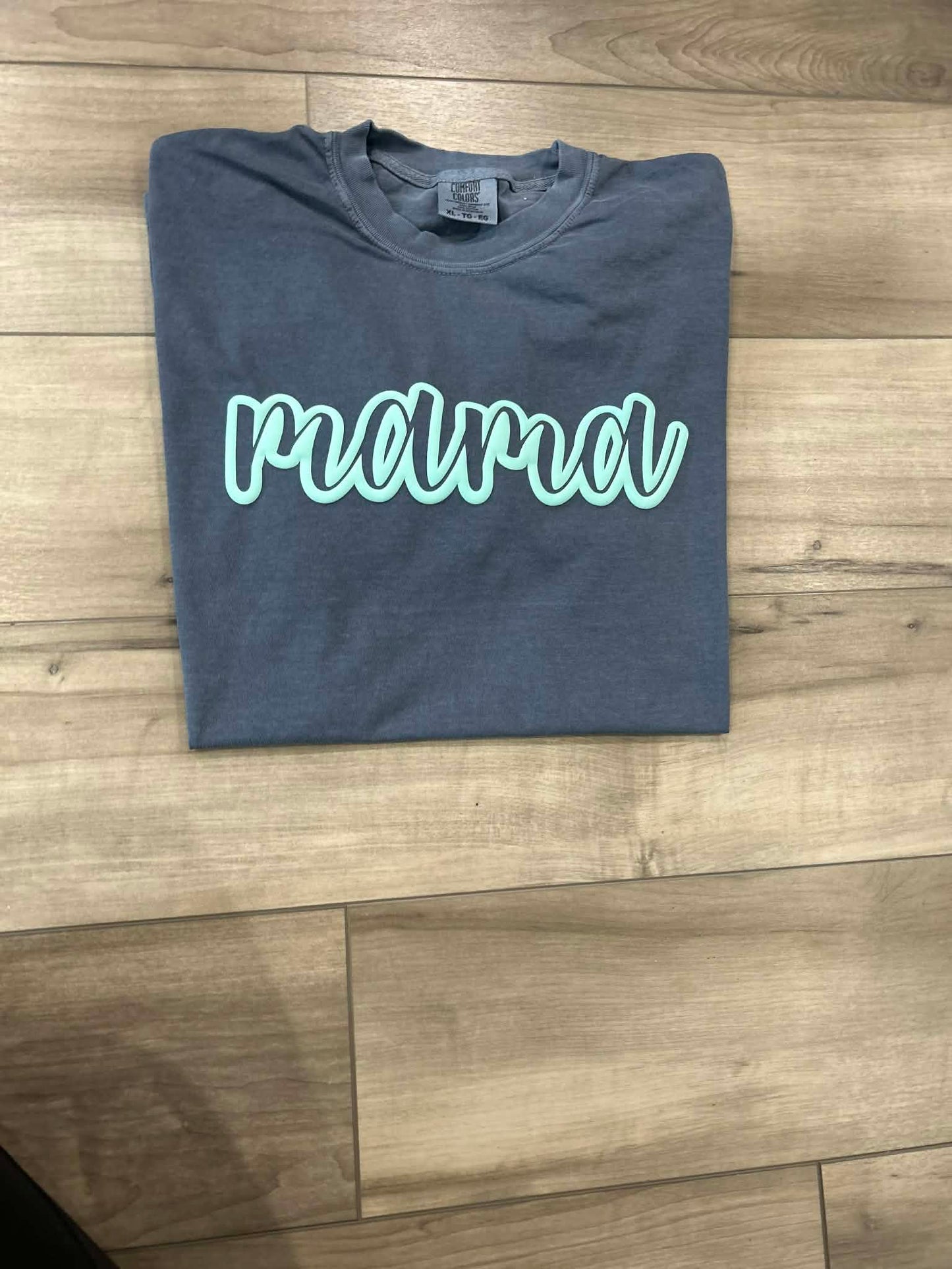 Mama Outline Puff Print Top