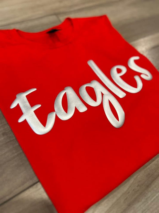 WS Completed Metallic Puff Print Mascot No Backer Top
