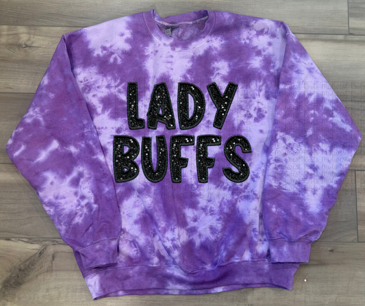WS Completed Lady Buffs Tie Dye Sweatshirt in Purple