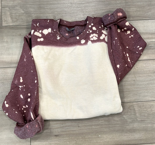 RTS Blank Bleached Sweatshirt in Maroon