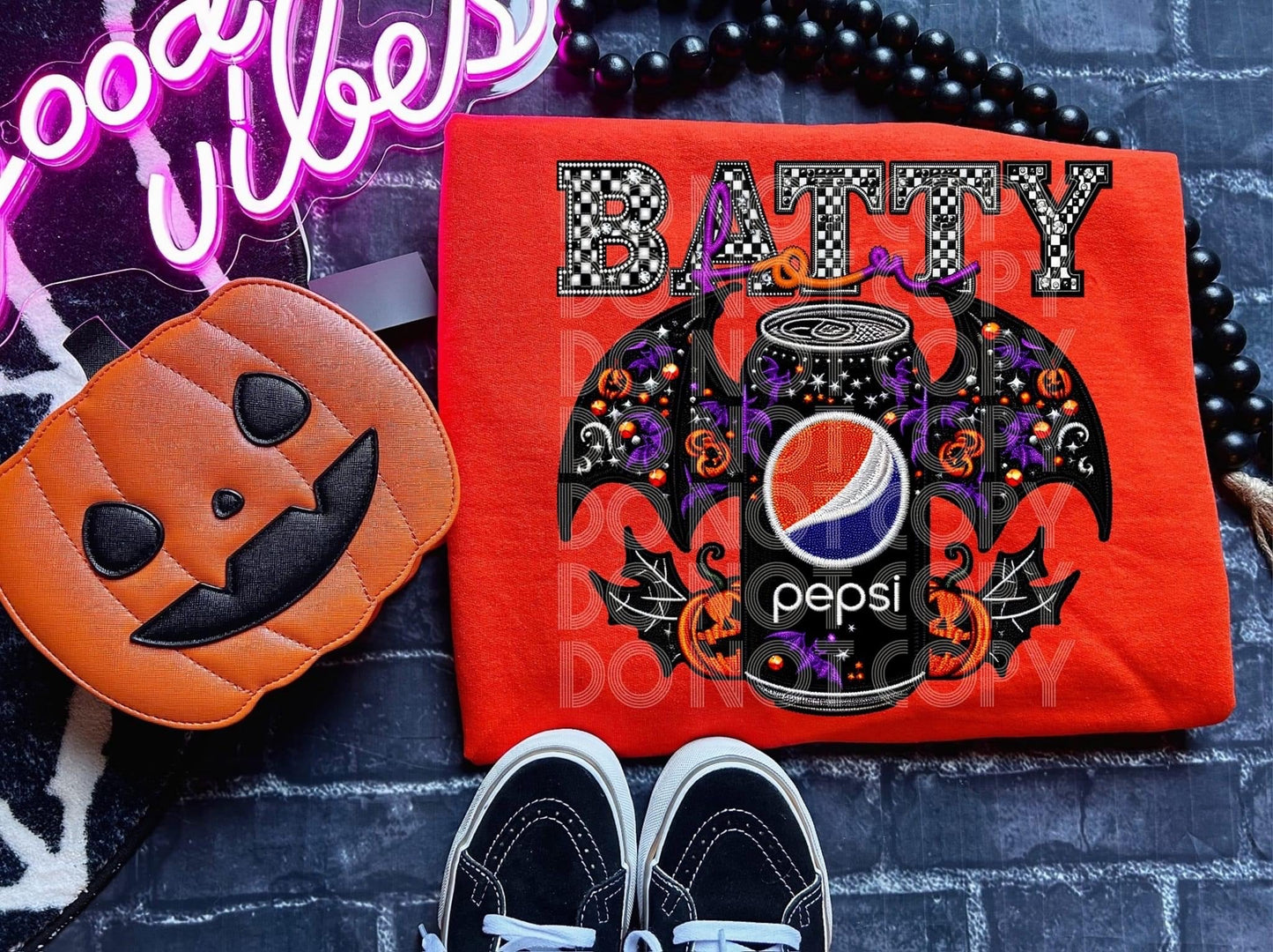 DTF Print - Batty For Pepsi Faux Sequin