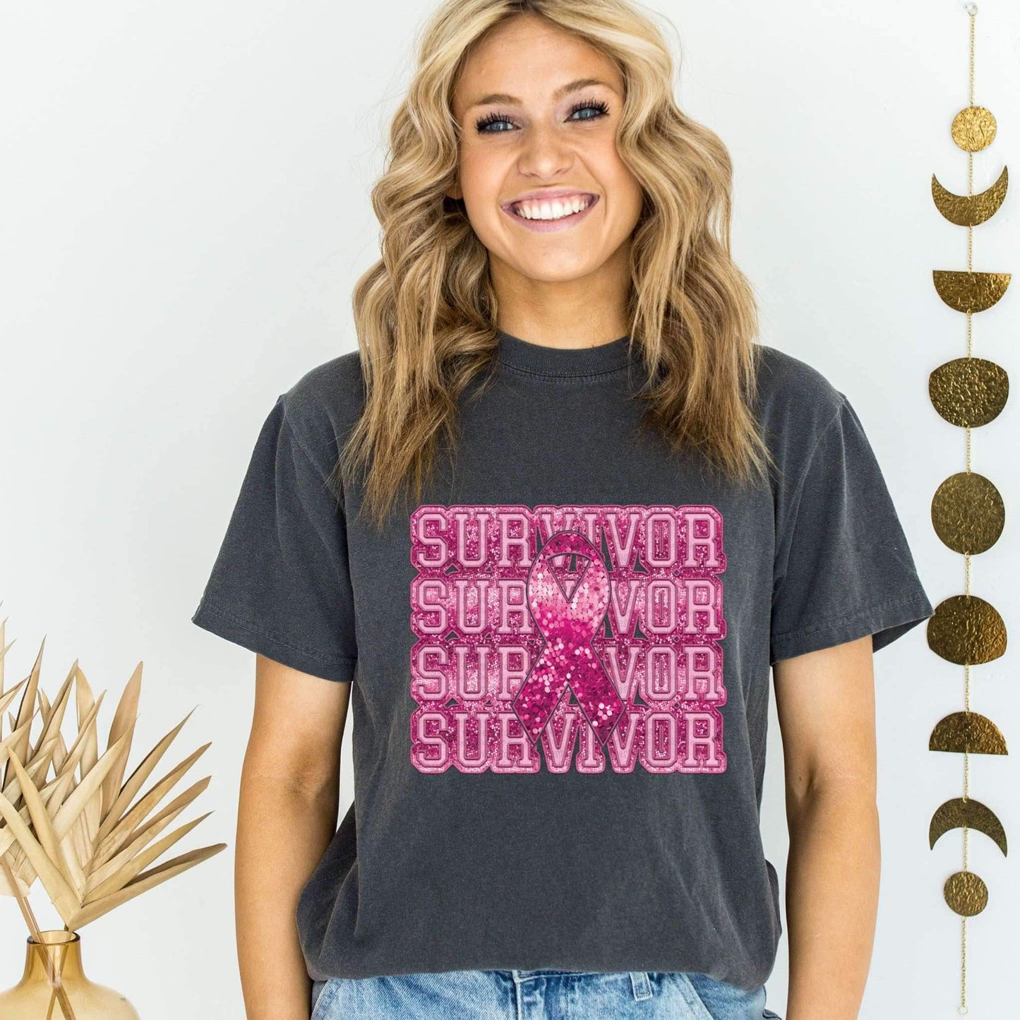 Faux Glitter Survivor Top