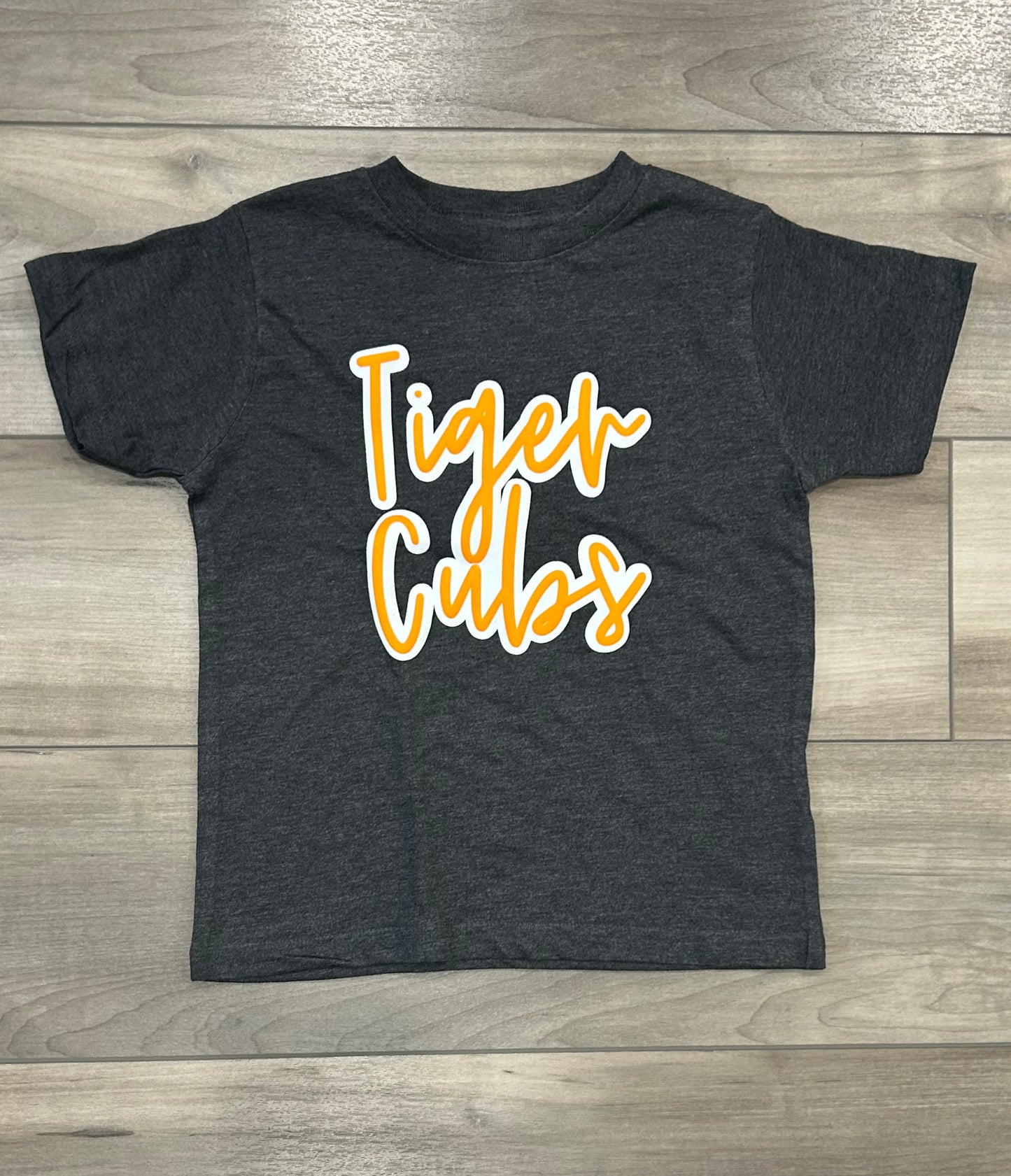 Stacked Puff Metallic Mascot Name Top