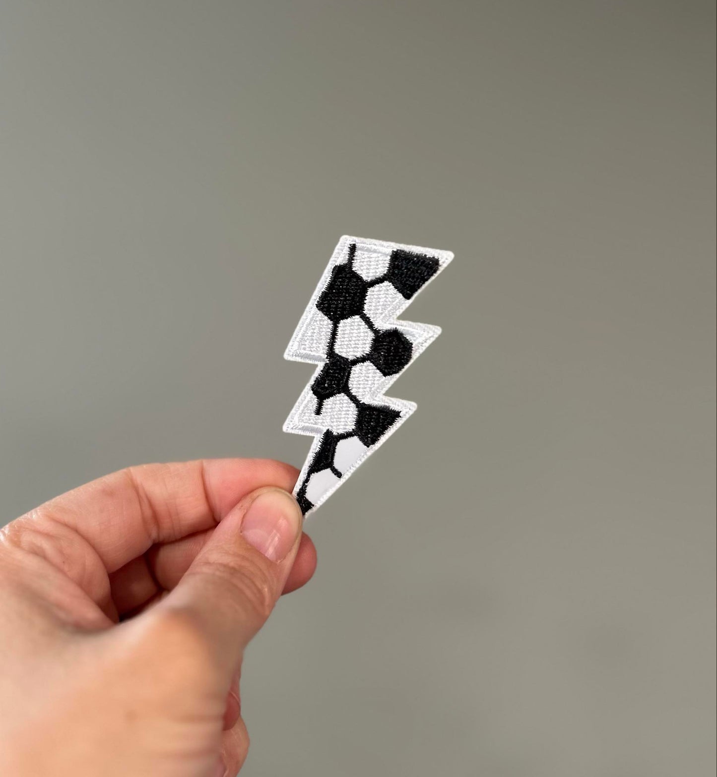 Soccer Lightening Bolt Hat Patch