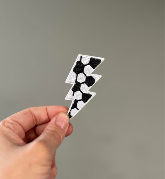 Soccer Lightening Bolt Hat Patch