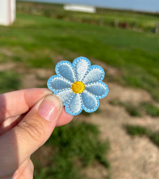 Blue Flower Hat Patch