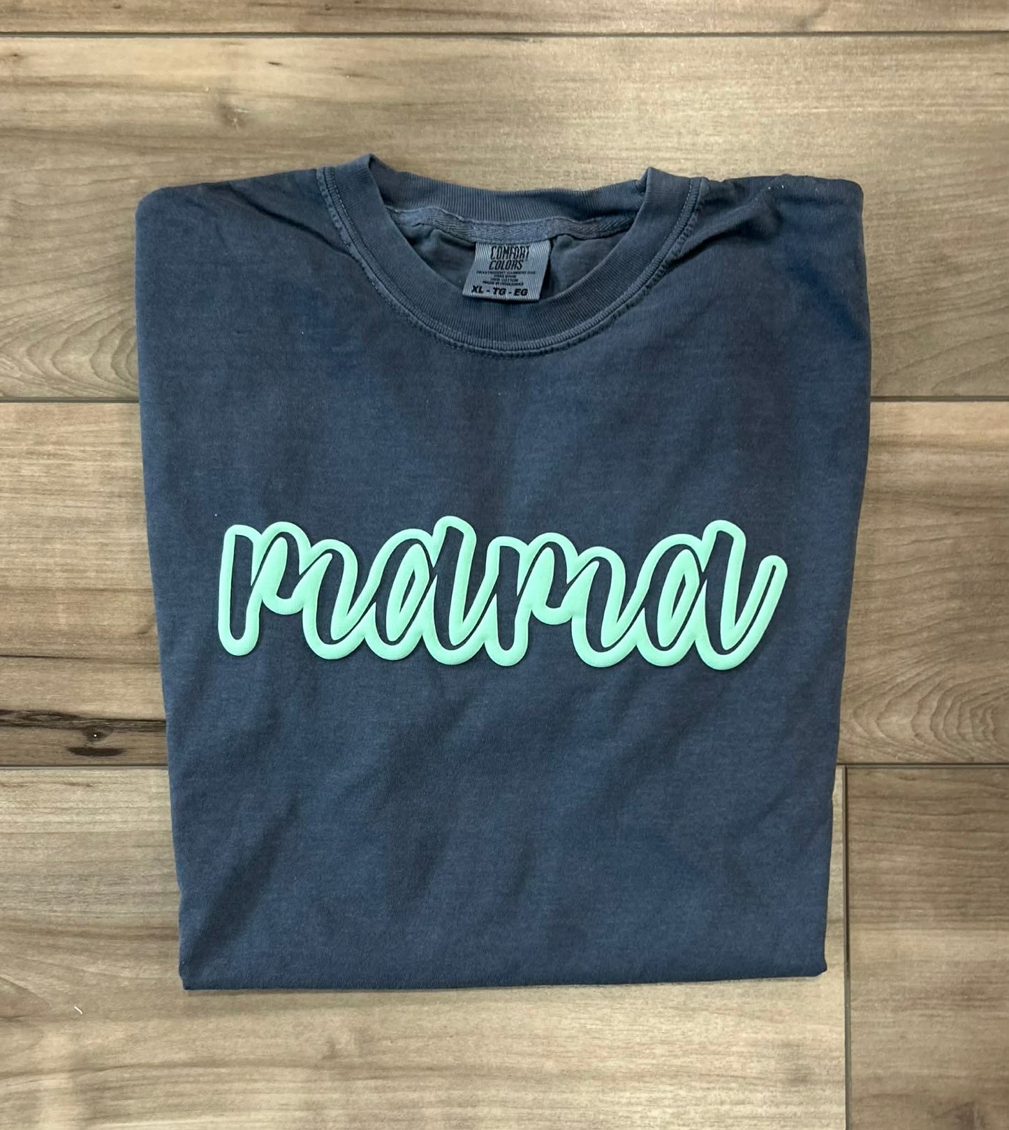 Mama Outline Puff Print Top