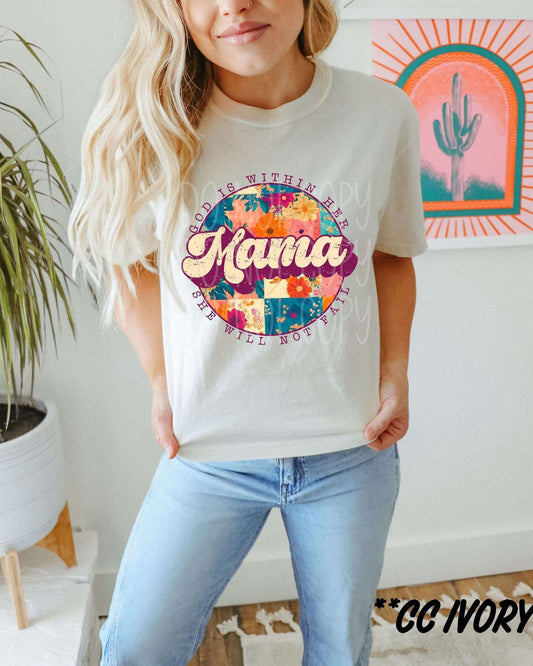 WS Completed Top Floral Mama - God is within her