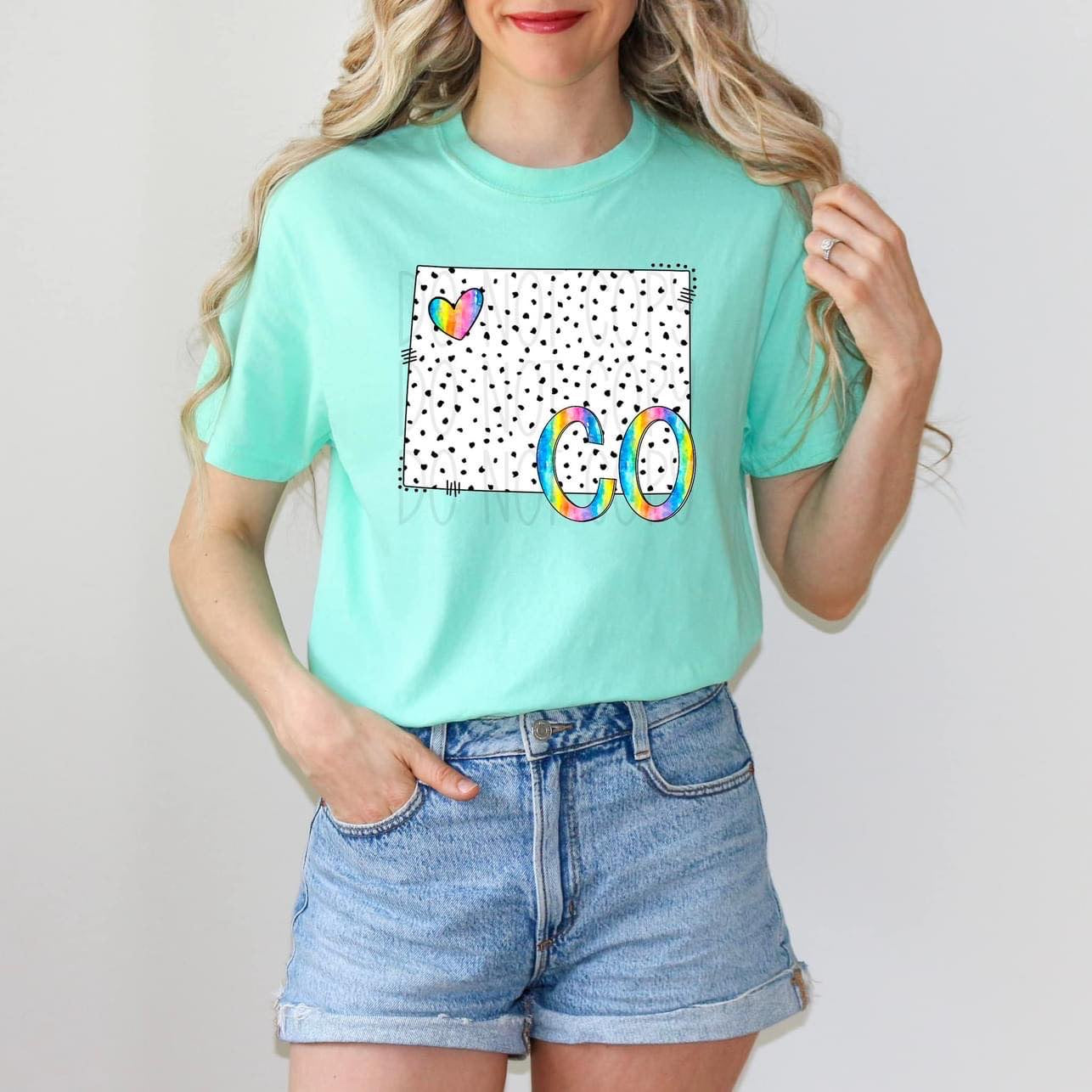Dot & Rainbow State Tees Top