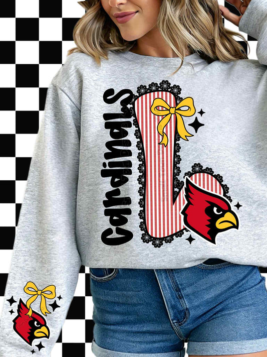 DTF Print- Seersucker Cardinals