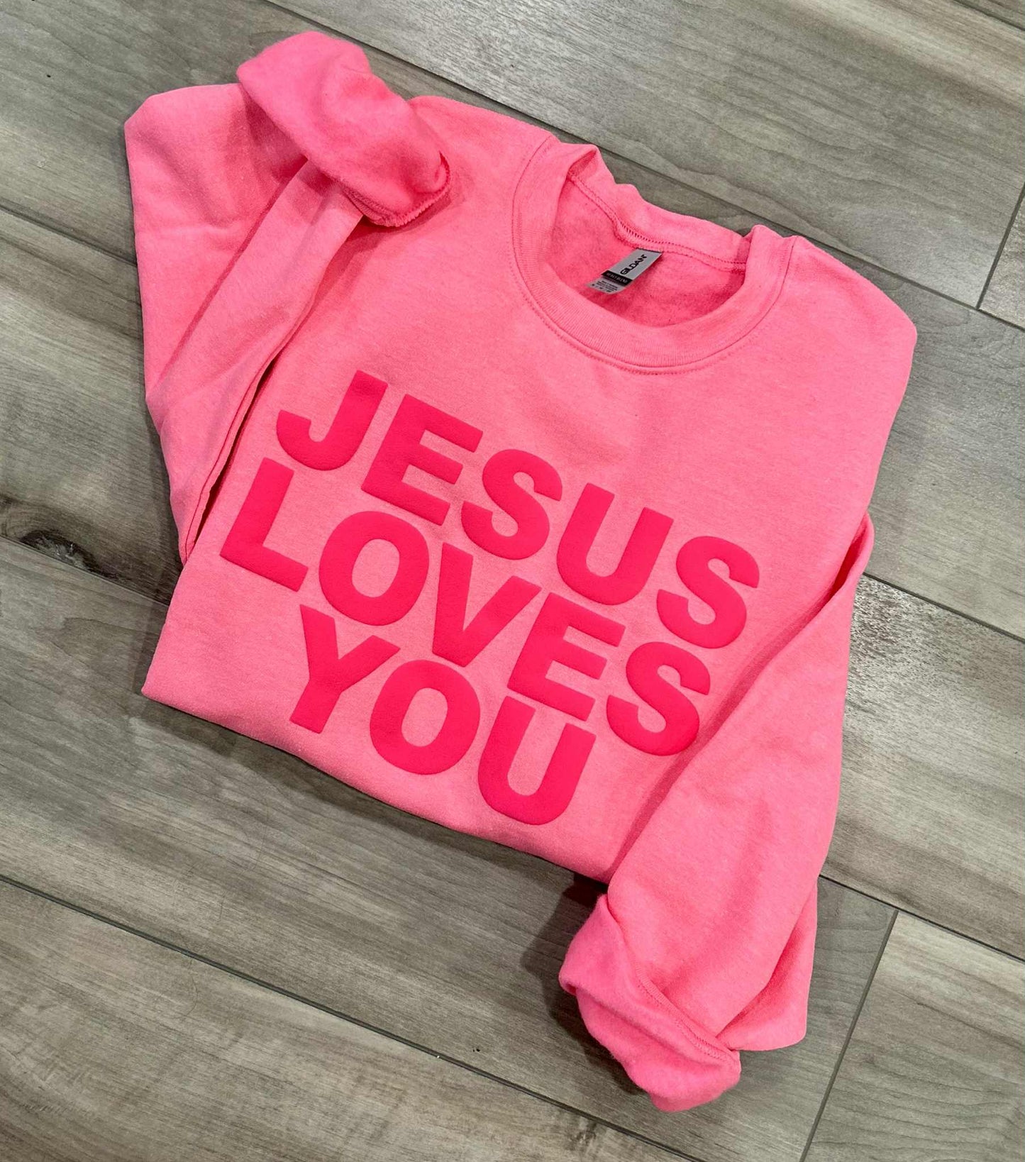 Jesus Loves You Puff Print