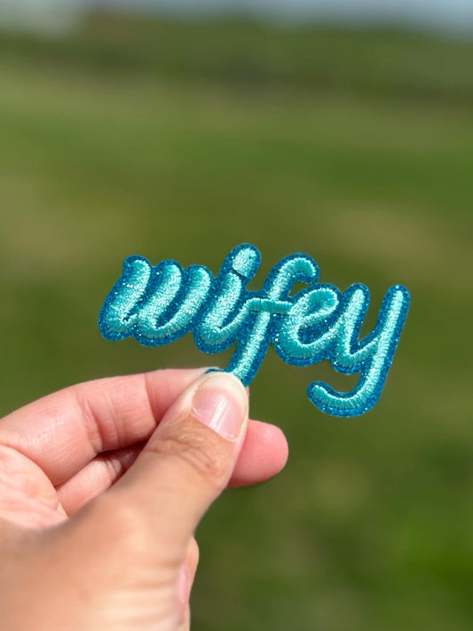 Wifey Teal Hat Patch