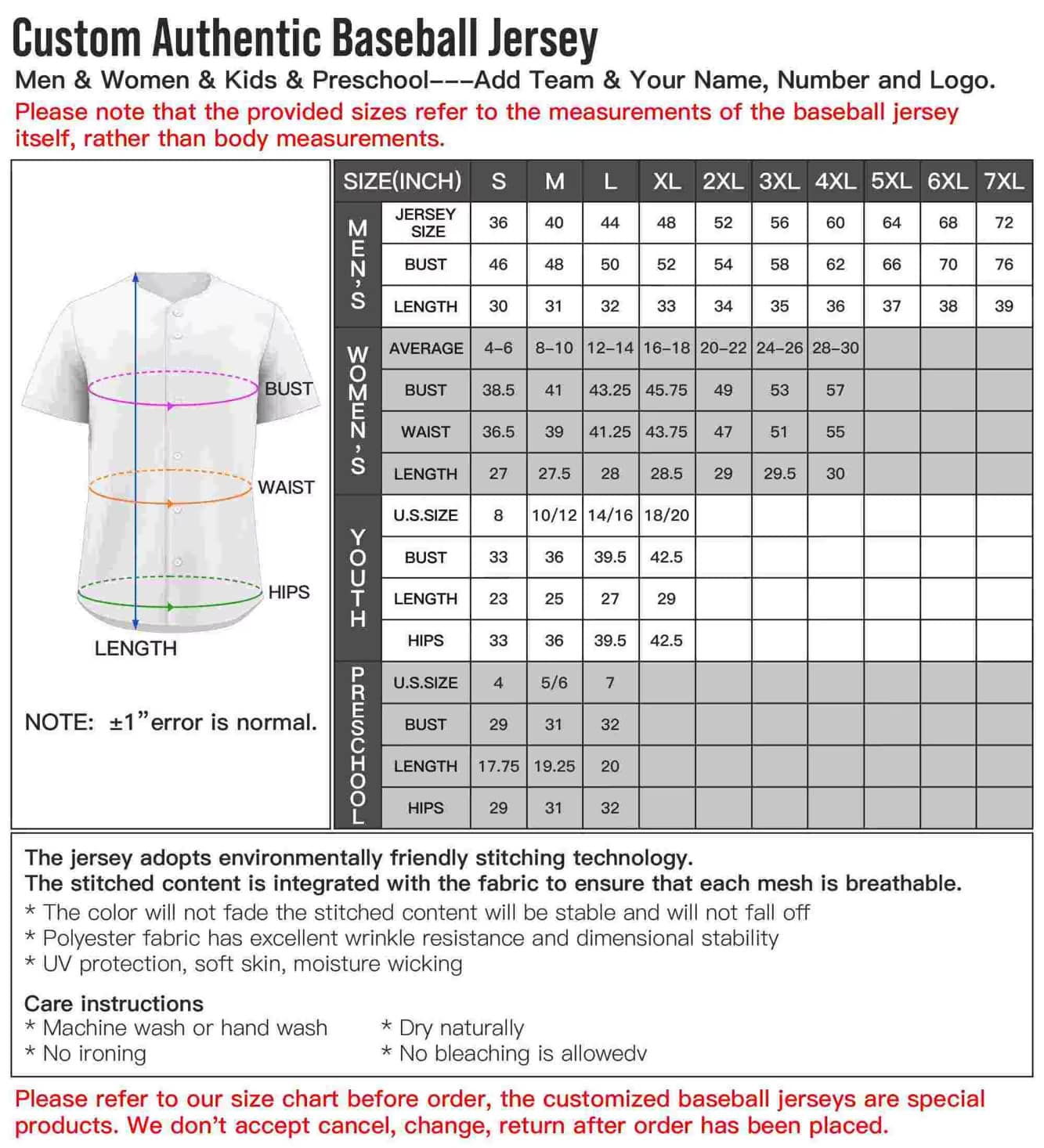 Pre Order Kids Baseball Jersey