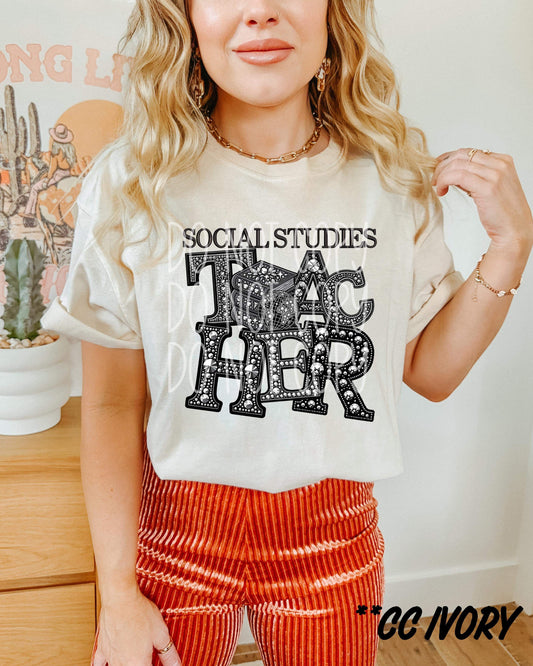 WS Completed Top Social Studies Teacher Faux Bling