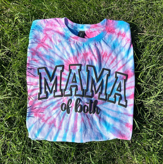 Mama Of Both Tie Dye top in Slushie Swirl