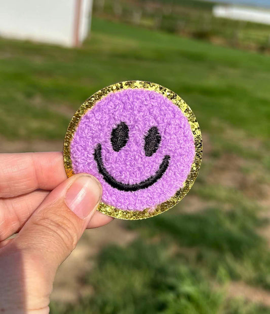 Purple Smile Hat Patch