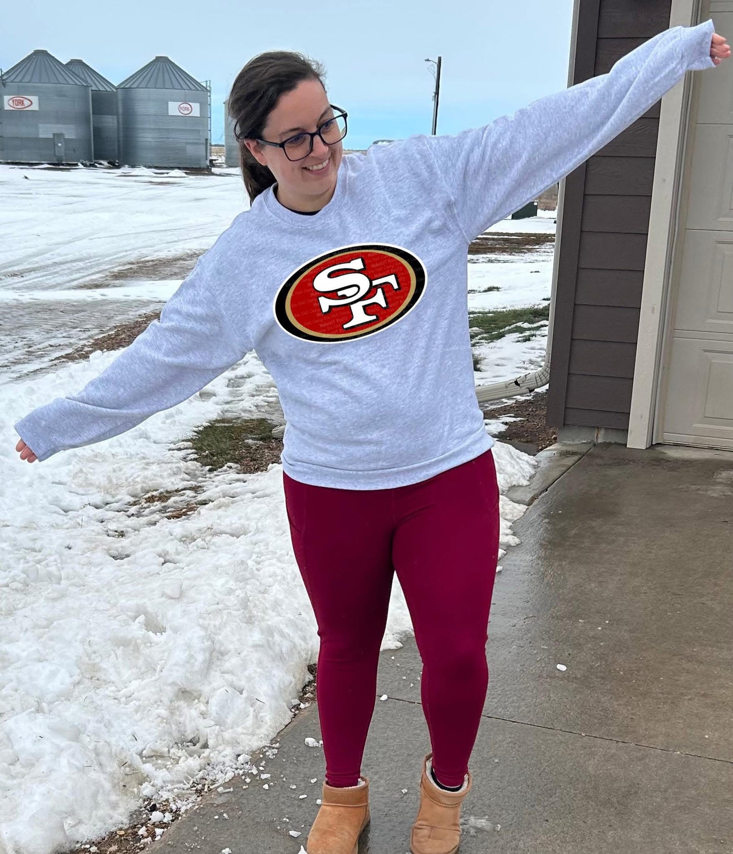 4 9 ers Oversized Arm Print Top