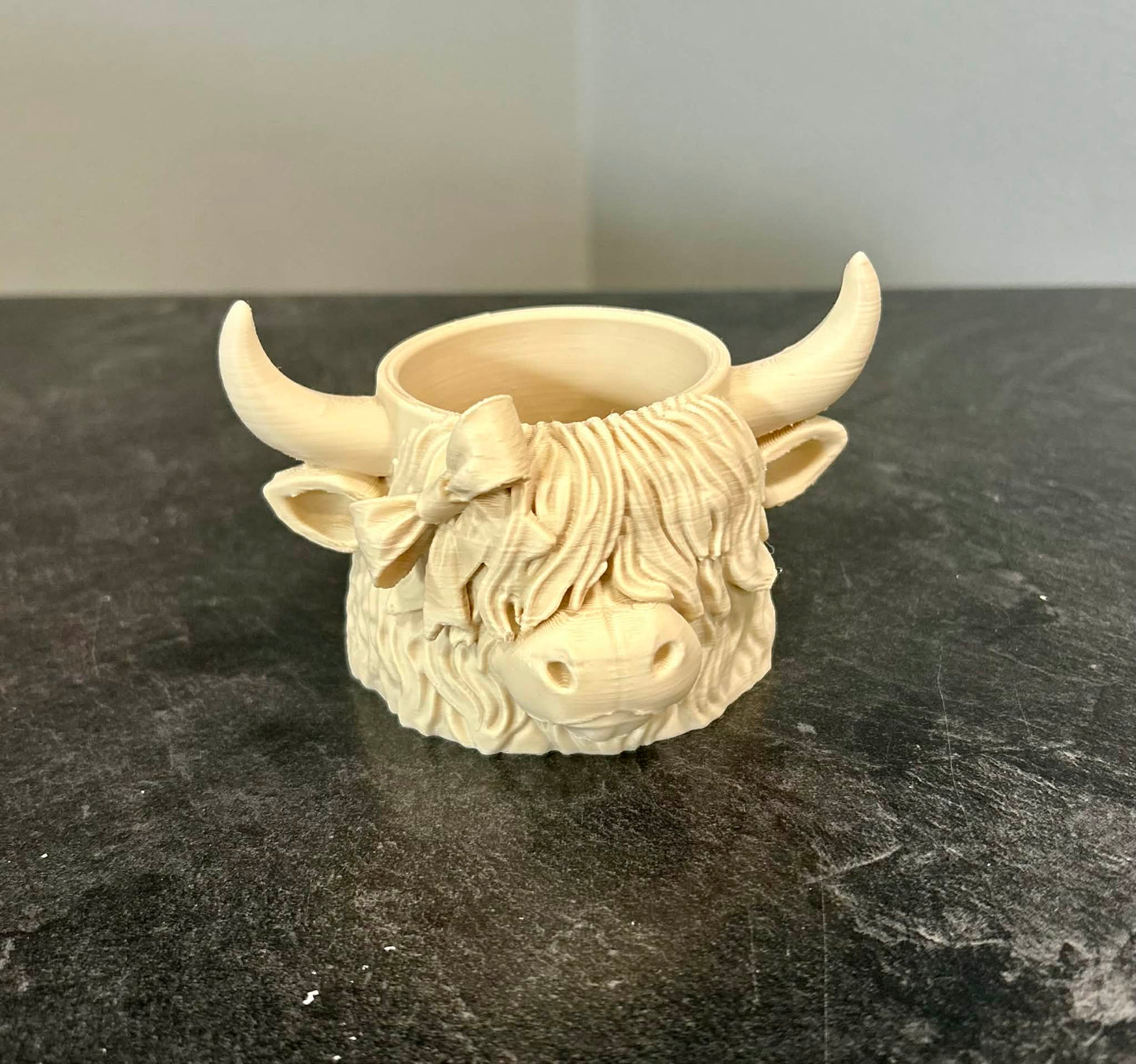 3D Printed Highland Cow Mini Planter