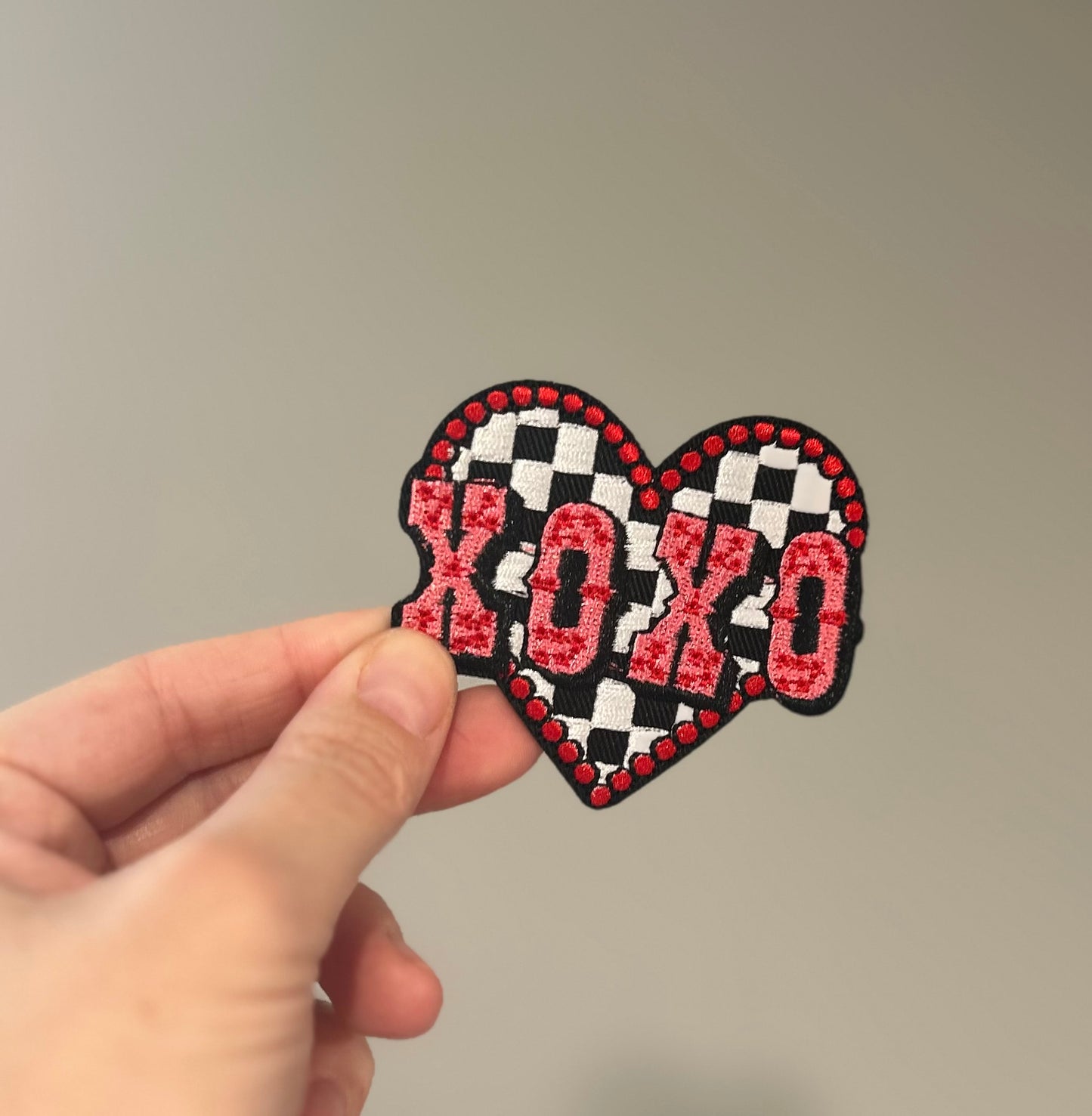 XOXO checkered Hat Patch