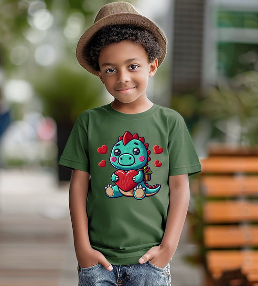 DTF Print - faux embroidery dinosaur