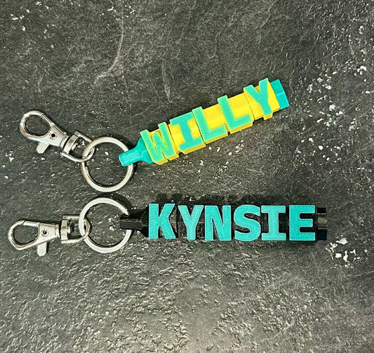 3D Printed Fidget Name Keychain