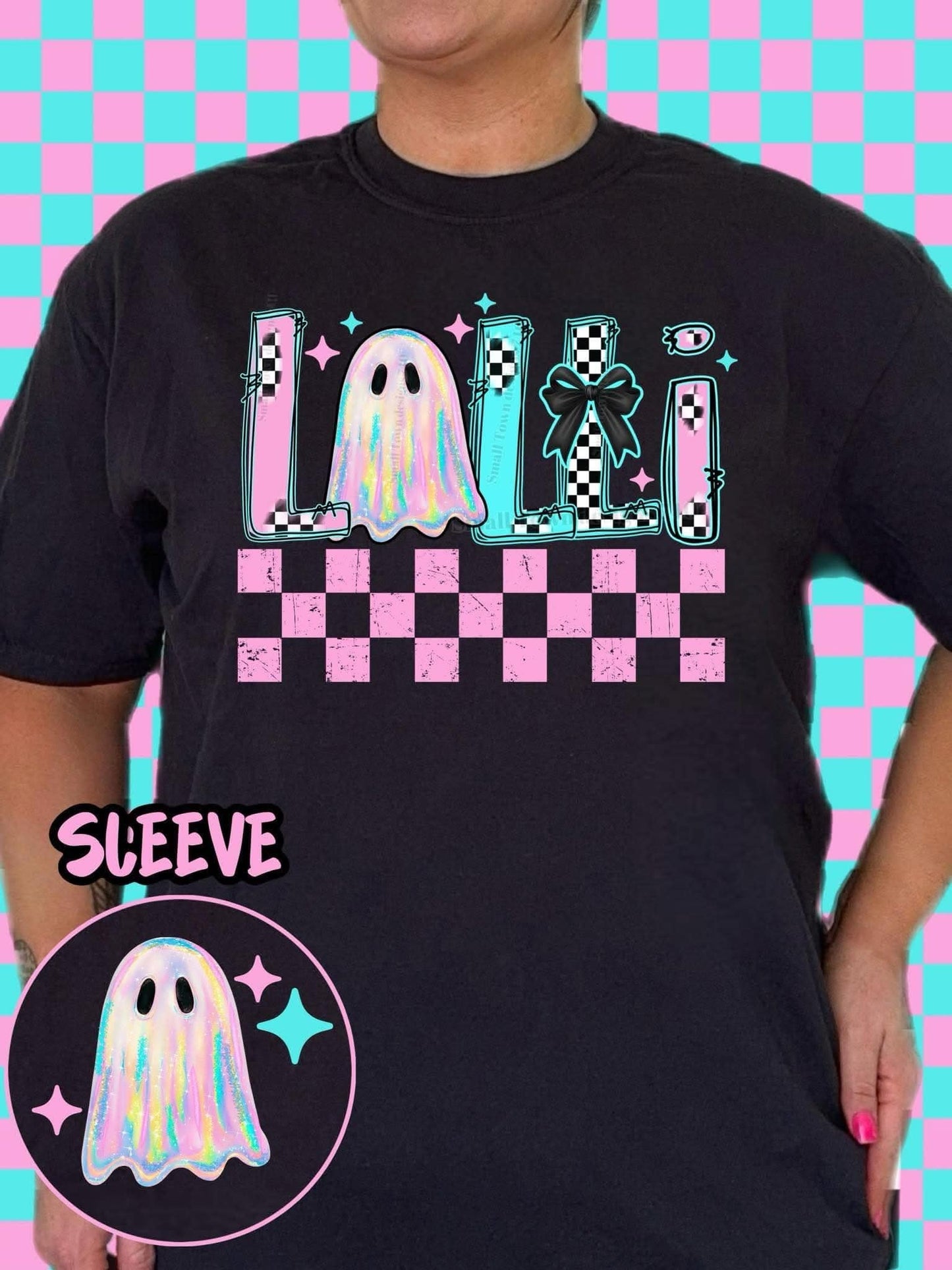 DTF Print Faux Holo Name Ghost