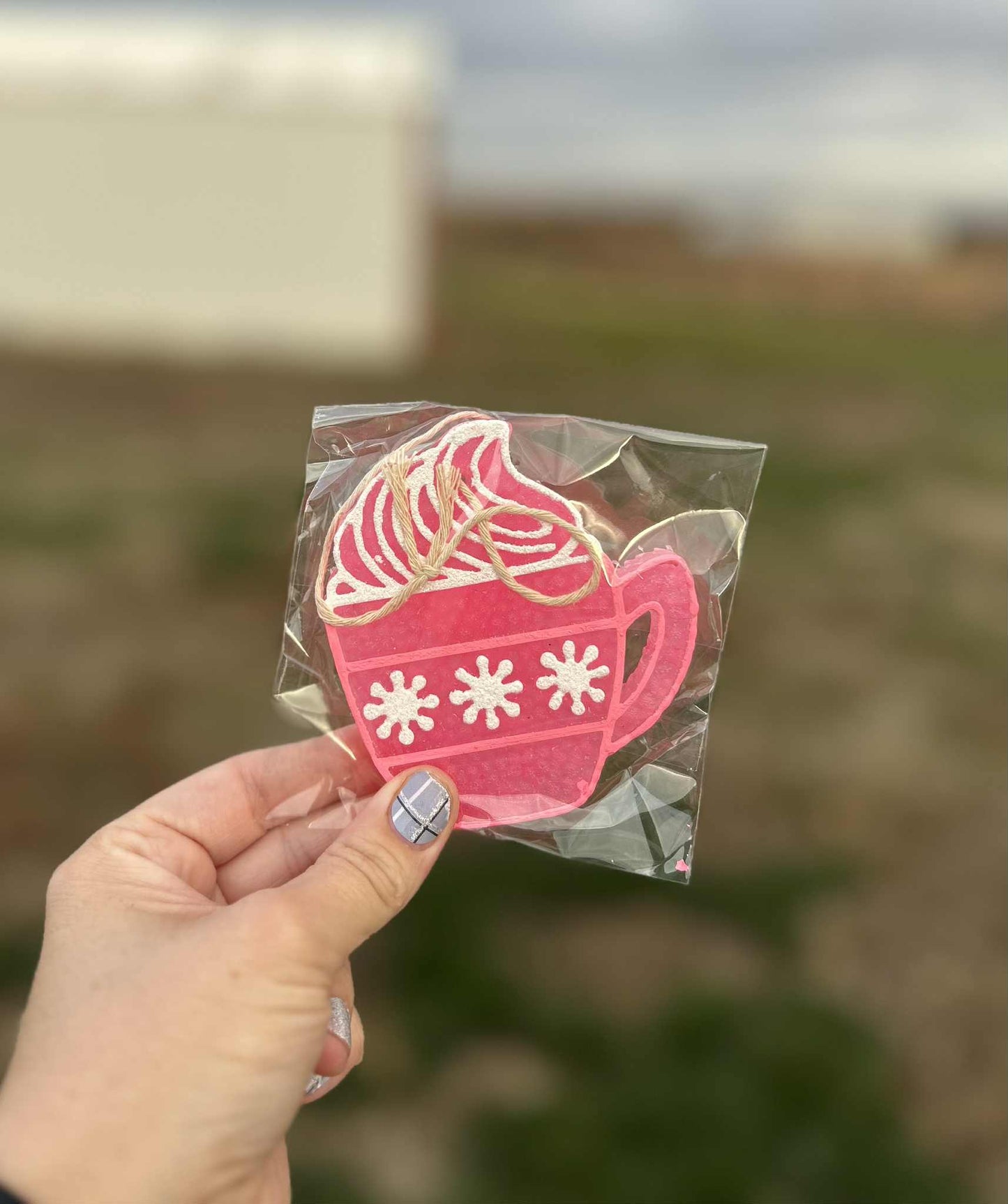 Pink Mug Freshie in Volcano Scent