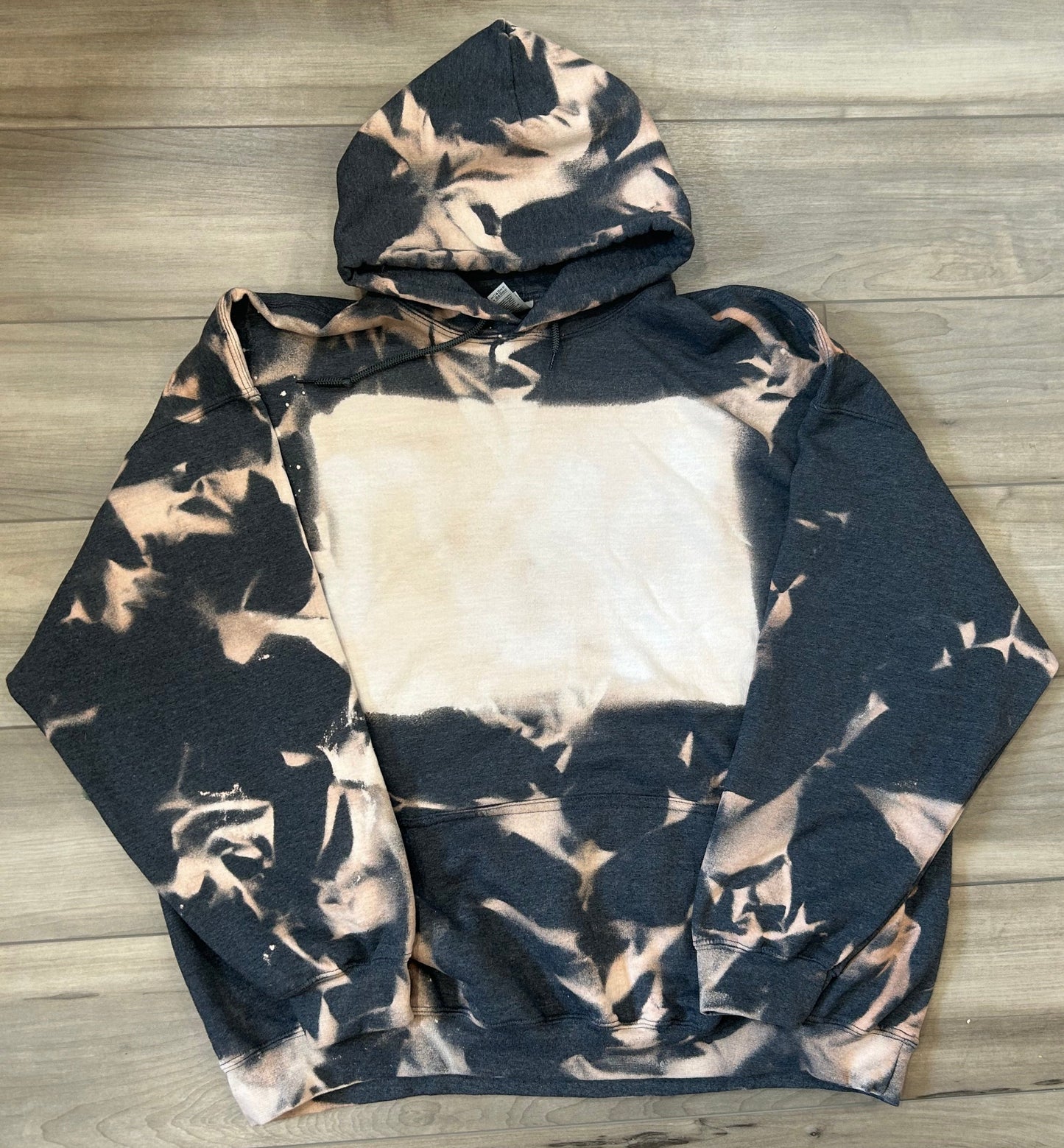 Blank Bleached Hoodie in Dark Grey