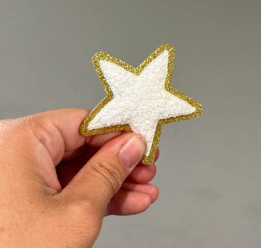 White Star w/Gold Outline Hat Patch