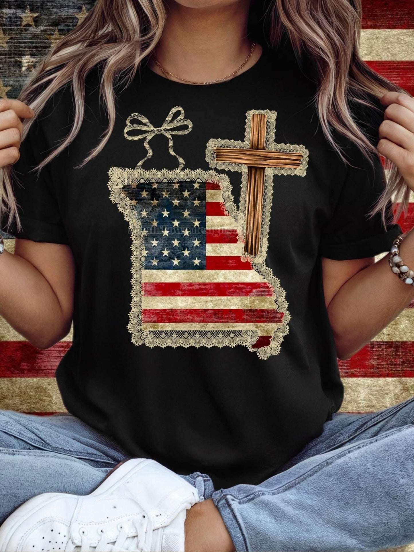 DTF Print - RWB States with Bow