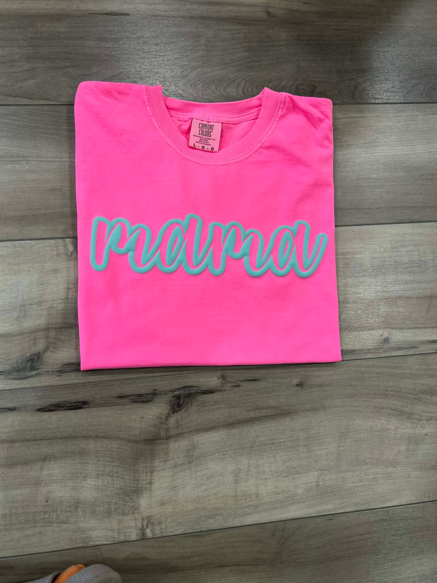 Mama Outline Puff Print Top