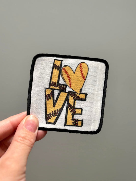 Softball Love Hat Patch