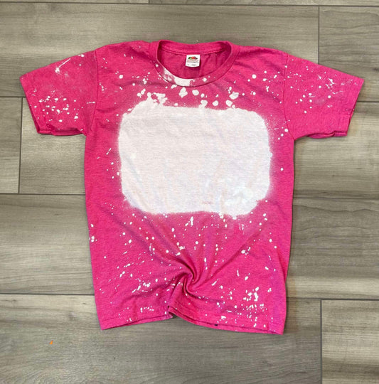Blank Bleached Kids Top in Pink