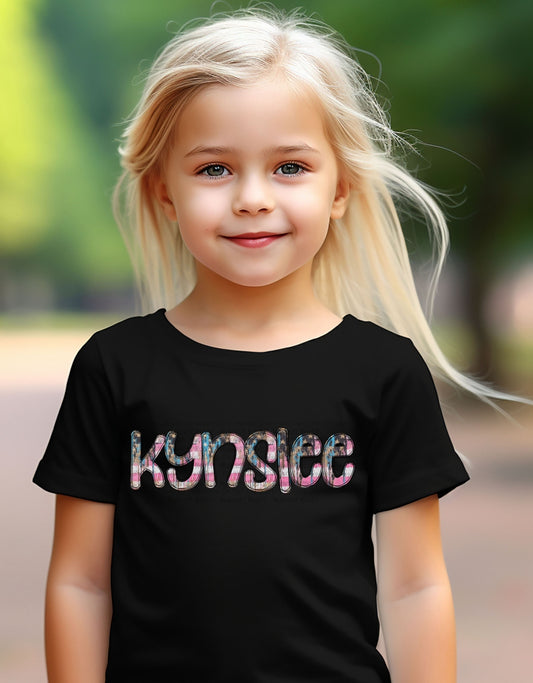 Kids Custom 4th of July Girl Name Top