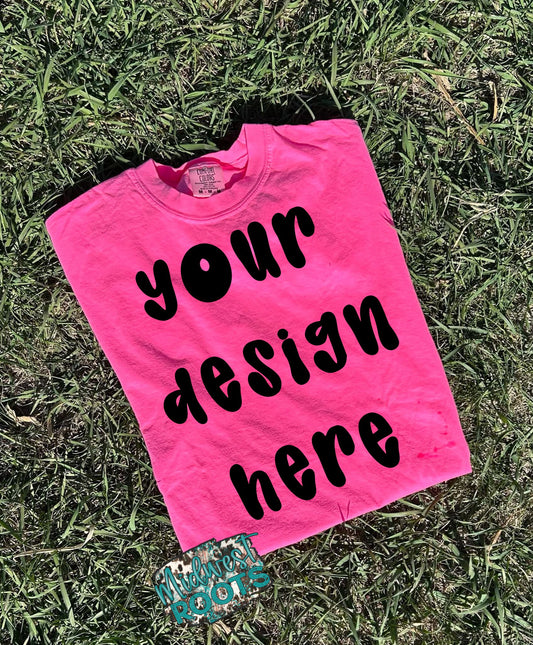 Neon Pink Comfort Colors Mock Up