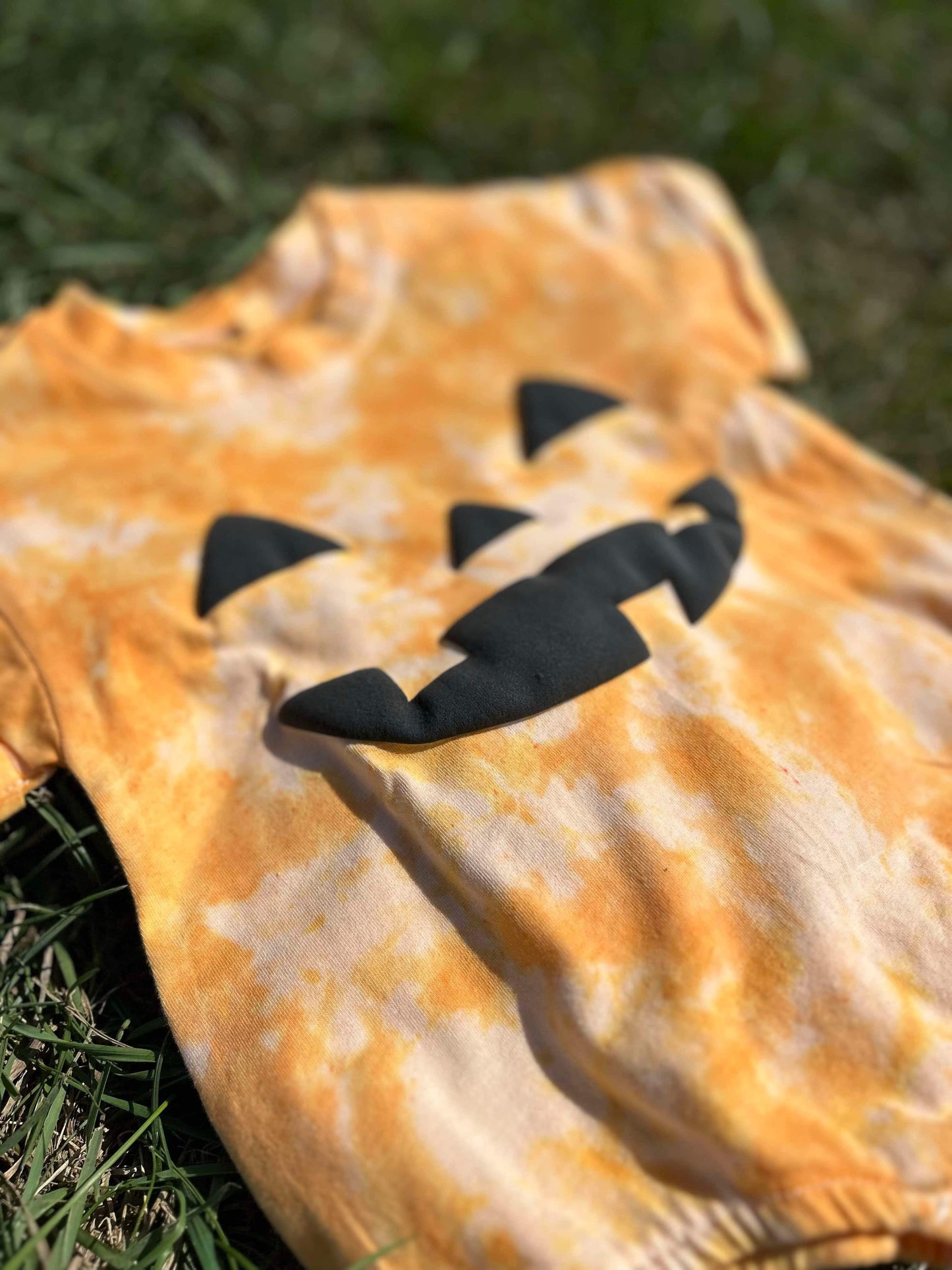 Kids Pumpkin Puff Print Tie Dye Top