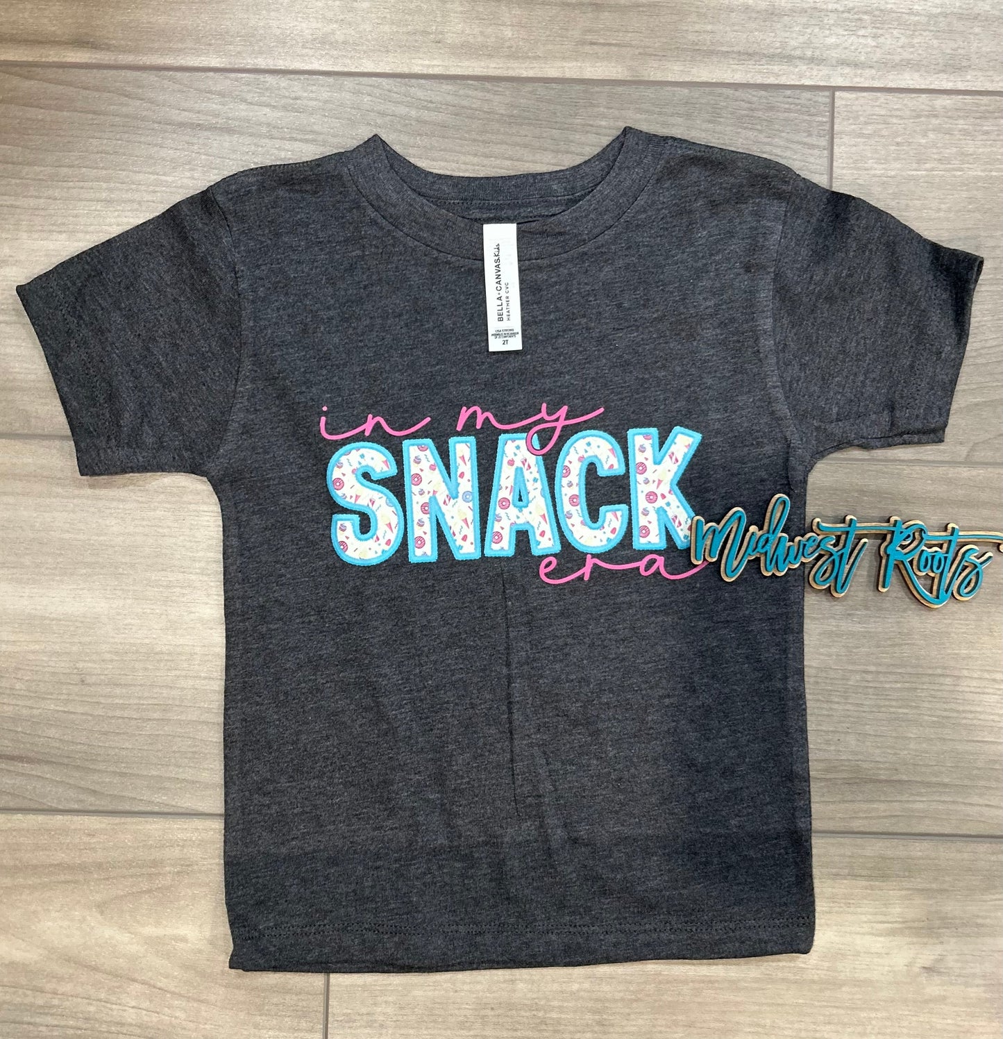 Kids In My Snack Era Top in Dark Grey