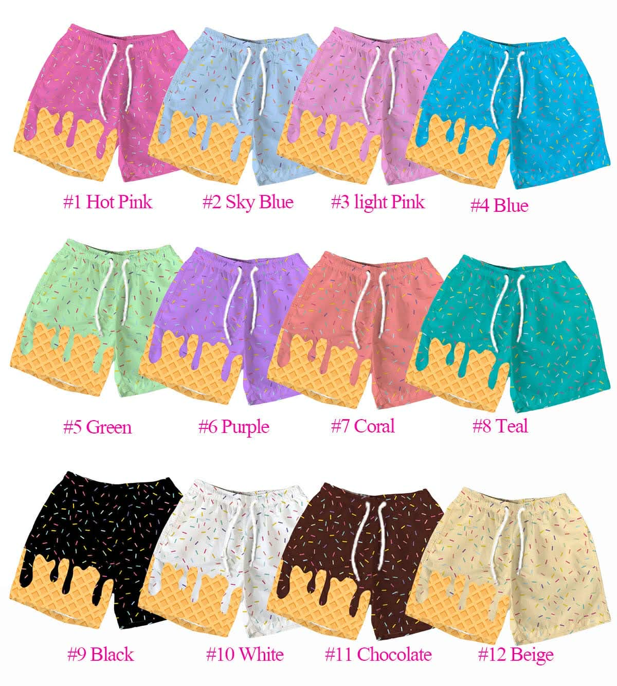 Pre Order Kids Waffle Ice Cream Trunk Shorts