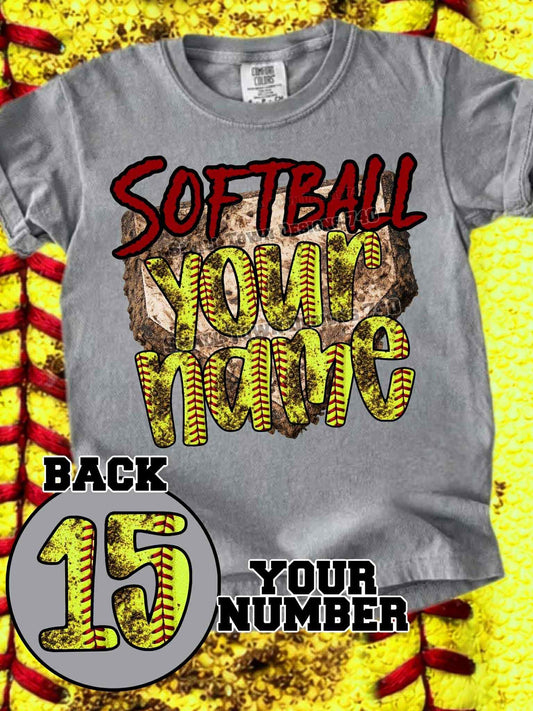 Softball Custom Name Top
