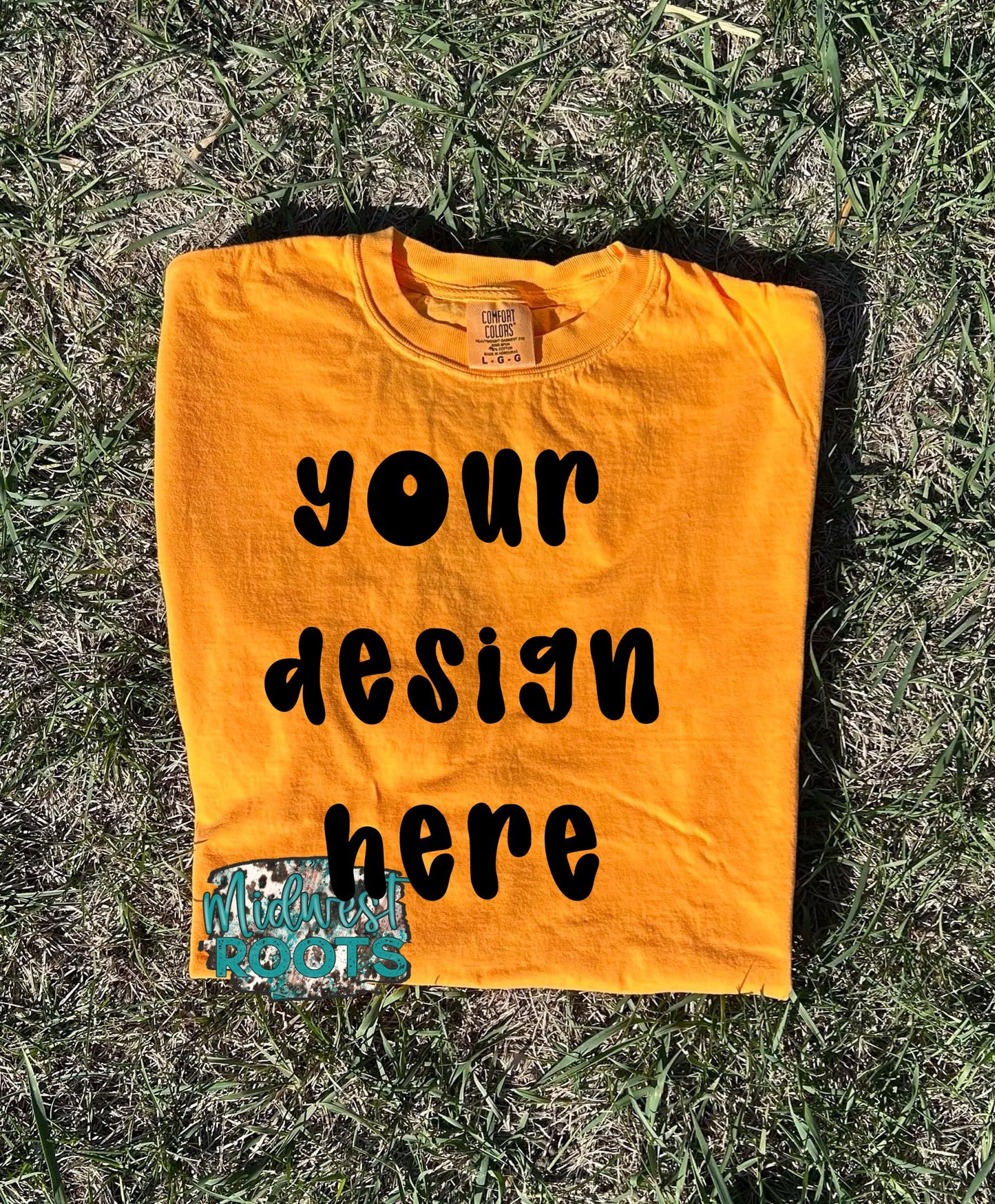 Bright Orange Comfort Colors Mock Up